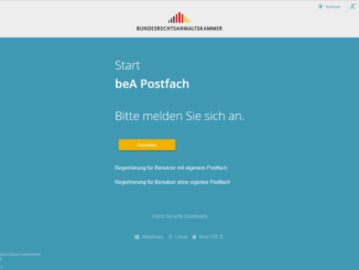 beA Login und Erstregistrierung