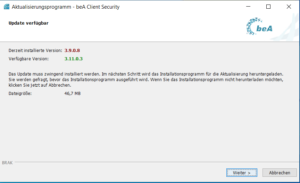 Softwareupdate beA Client Security 
